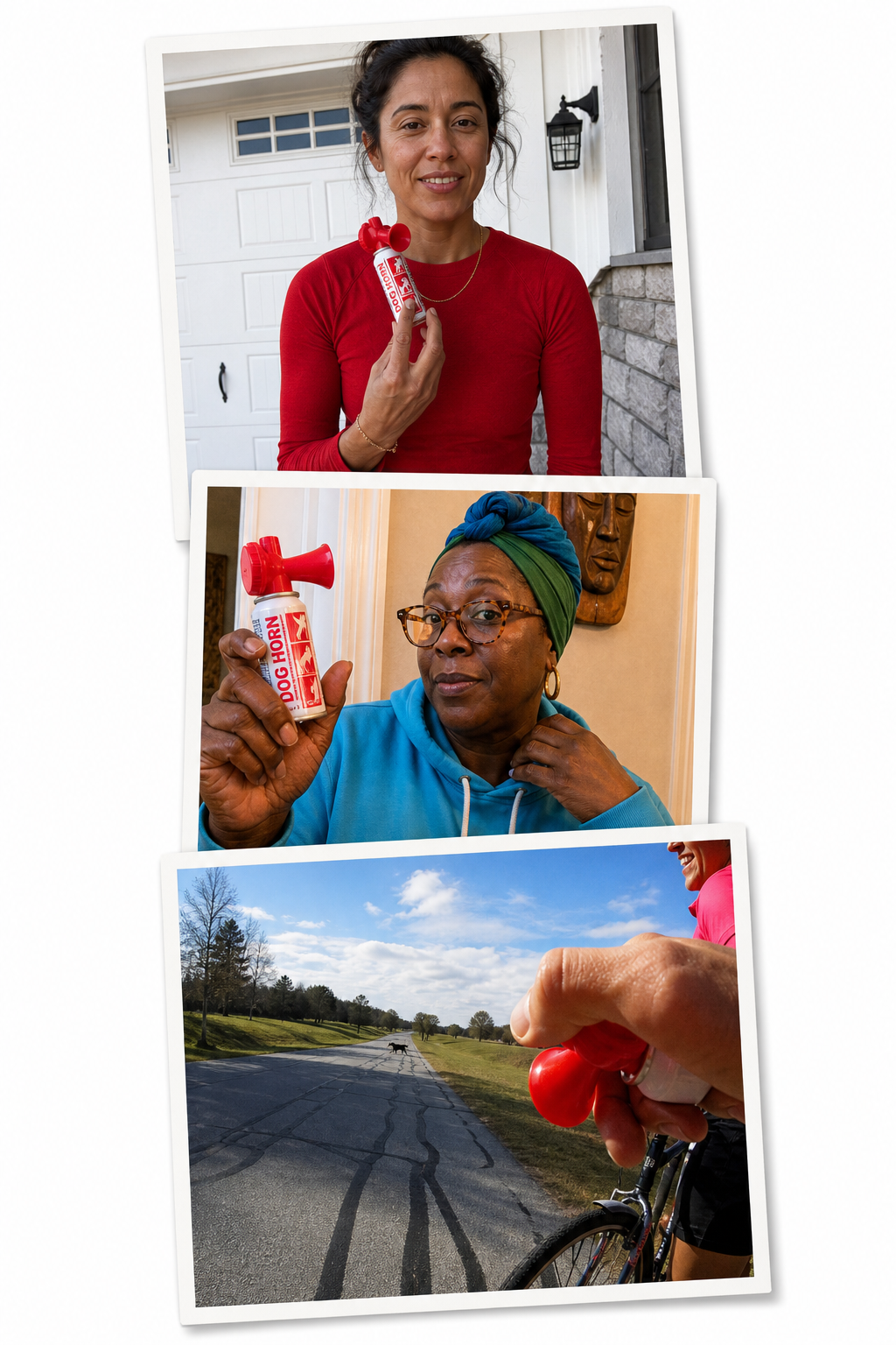 Dog Horn customers holding and using the product